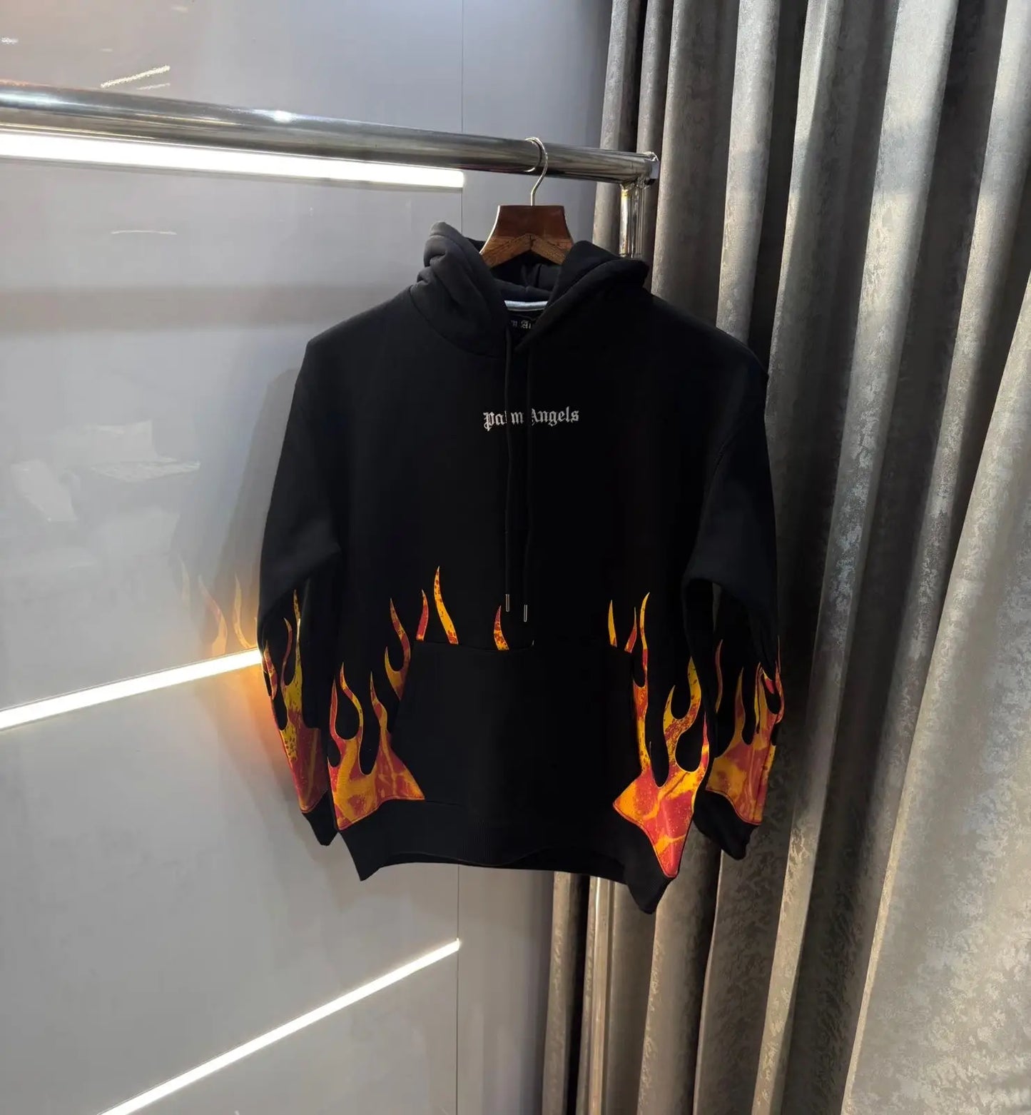Palm Angels Black Printed Imported Hoodie