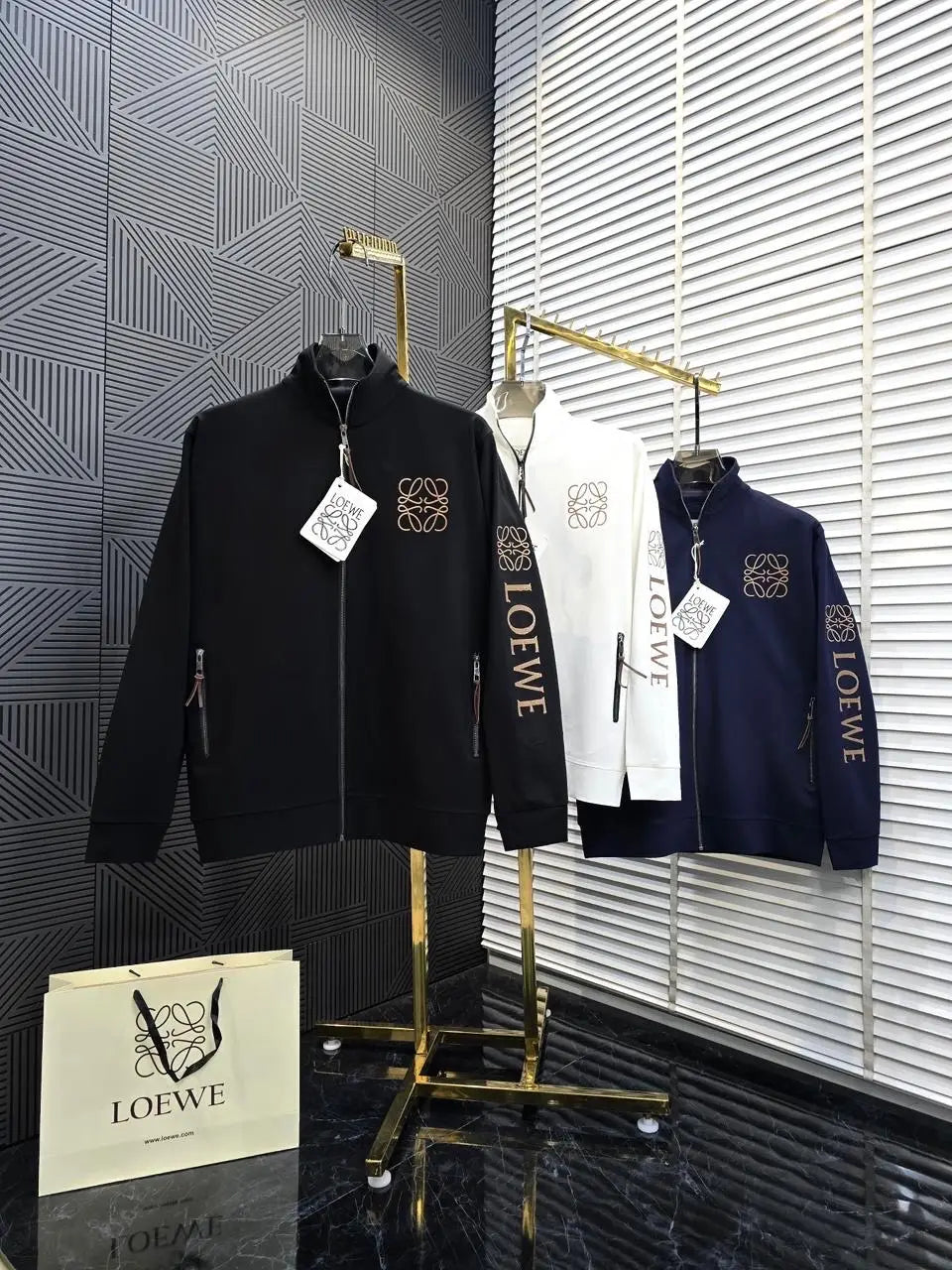Lo-EWe White Embroidery Logo Imported Tracksuit