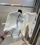 Lo-EWe White Embroidery Logo Imported Tracksuit
