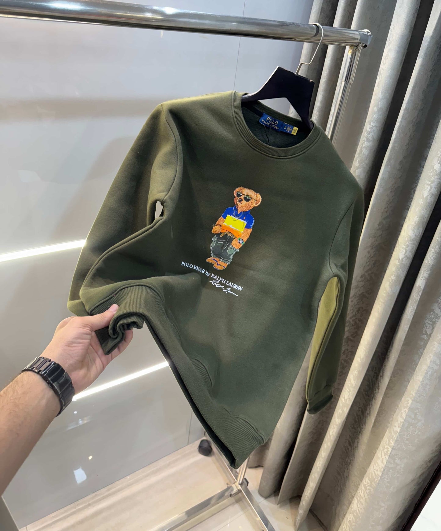 Ralph Lauren Olive Teddy Edition Imported Sweatshirt