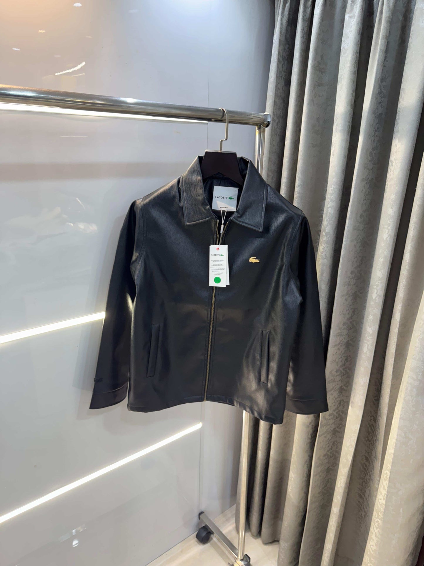 Lacost e Black Imported Premium Leather Jacket
