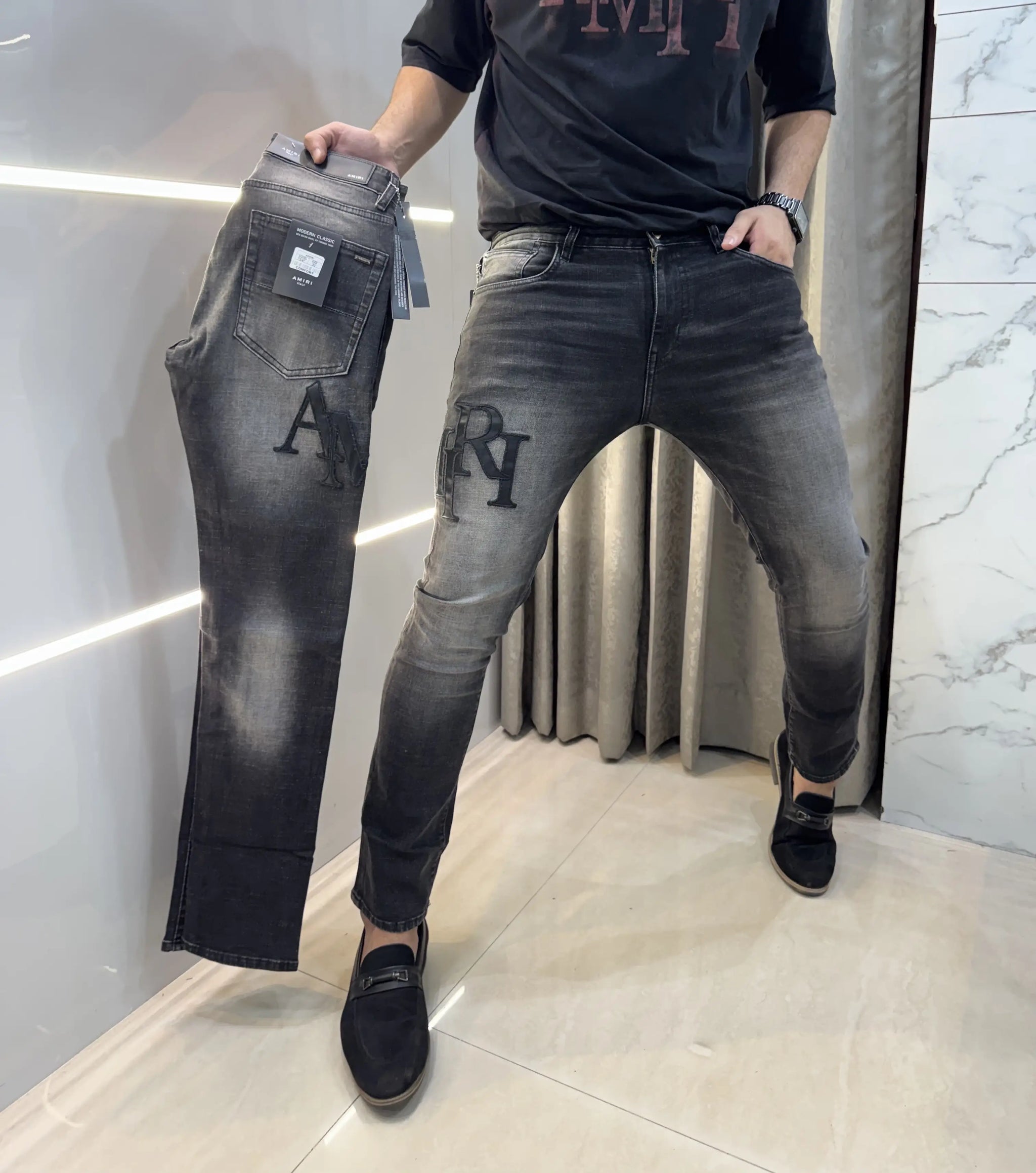 @miri Carbon Black Imported Designer Denim