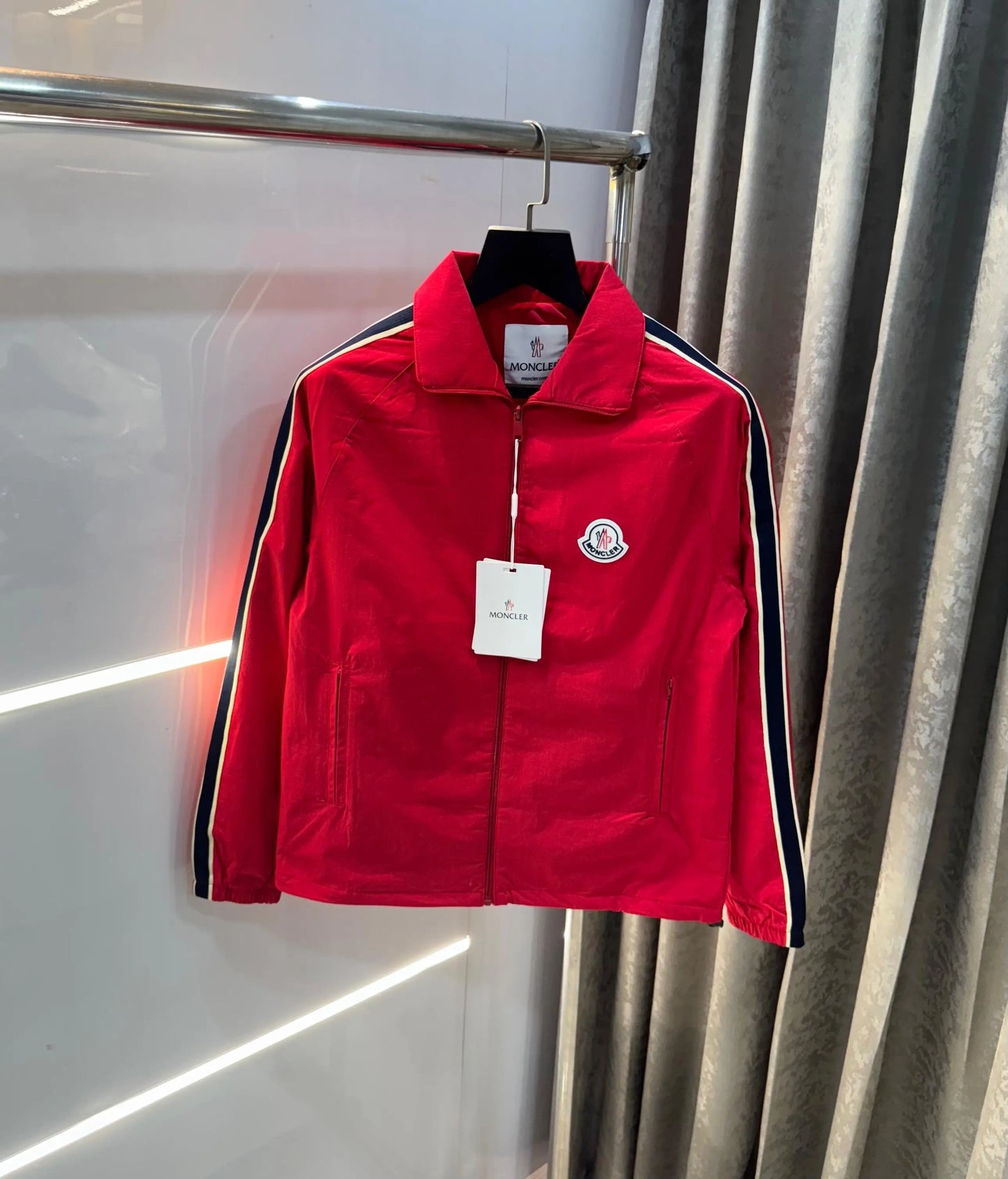 Moncle r Red Logo Work Imported Premium Bomber Jacket