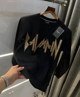 Balmai n Paris Black Logo Print Premium Sweatshirt