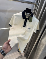 Gucc i Cream Logo Work Imported Polo T-Shirt