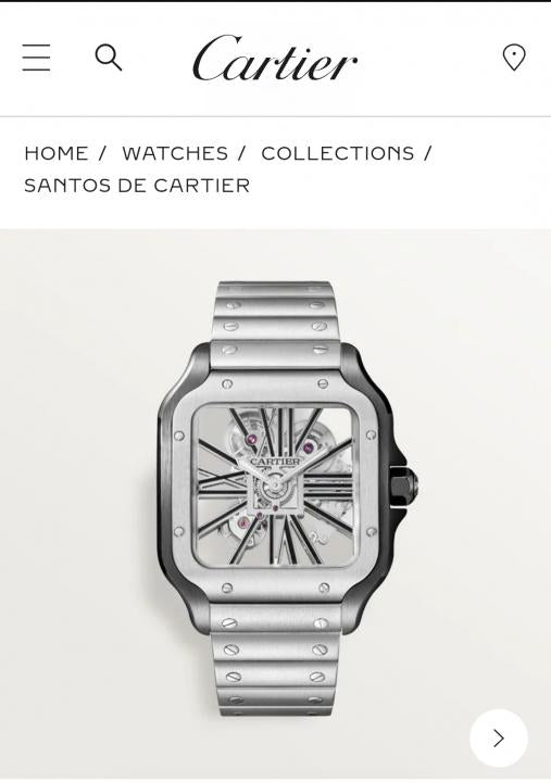 Cartie_r Santos Skeleton Battery Silver-Black