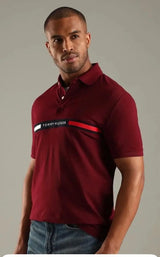 Tommy Hilfiger Maroon Logo Work Premium Polo T-Shirt