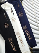 LOeW3 Black Embroidery Logo Imported Tracksuit