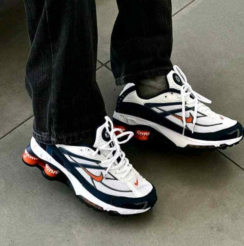 supreme X nikee R4 shox Navy red