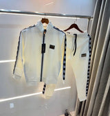 Dolce& Gabbana White Embroidery Logo Imported Tracksuit With Brand Carry