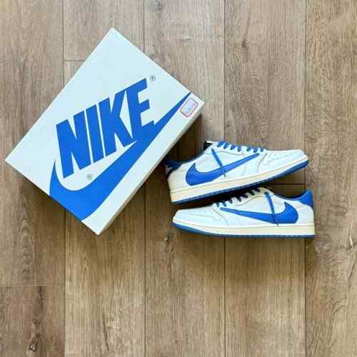Nikee Air Jordan Retro 1 X Travis Scott Fragment Heat Of White Semi Ua Quality With Og Box