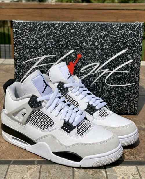 Air Jordan Retro 4 Military Black For Mens Semi UA