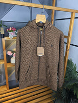 BUR B ZIPPER HODDIE BROWN M432-BR