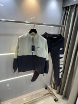 N!ke Beige Grey Logo Work Premium Tracksuit