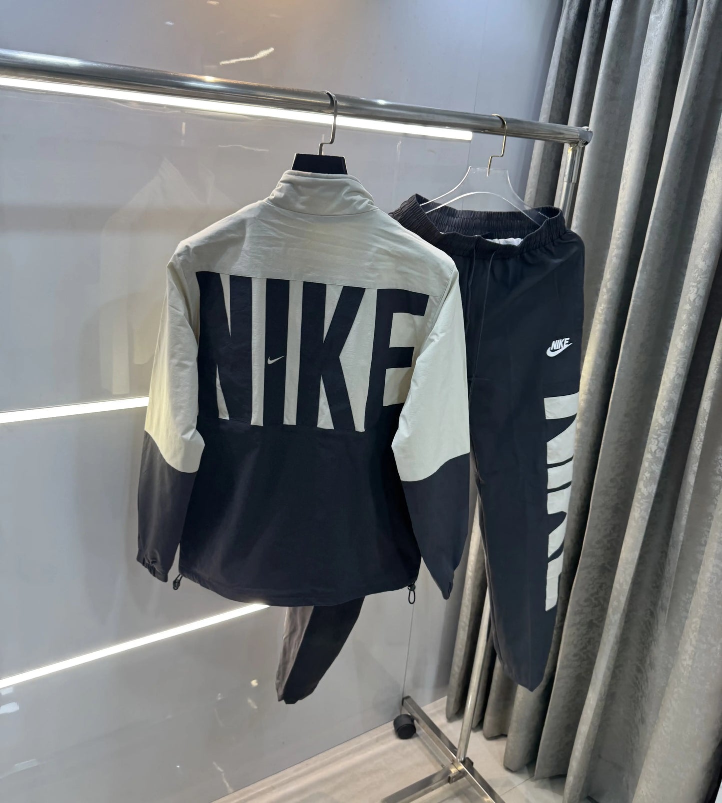 N!ke Beige Grey Logo Work Premium Tracksuit