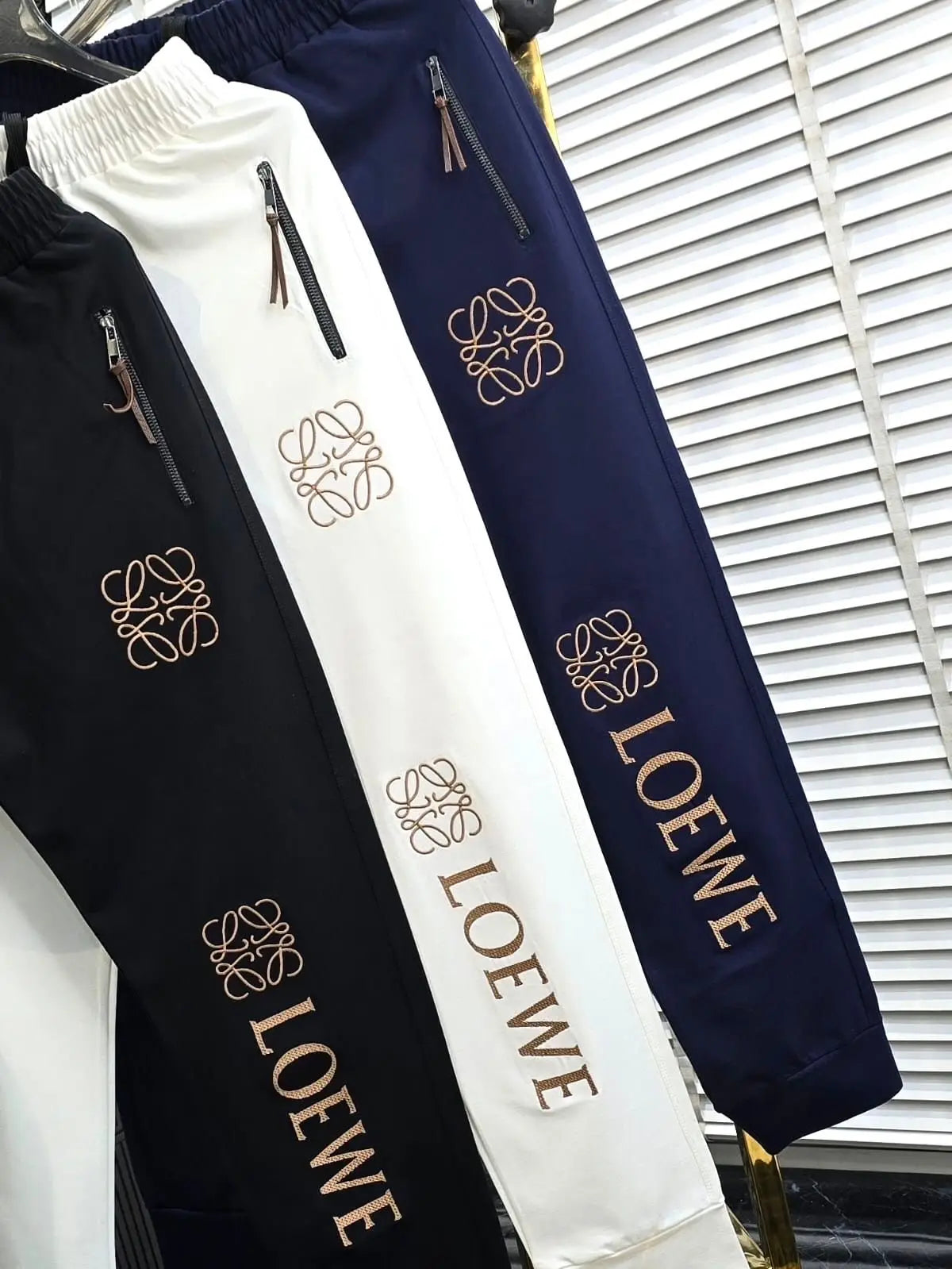 Lo-EWe White Embroidery Logo Imported Tracksuit