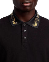 Versac e Couture Black Collar Logo Imported Polo T-Shirt