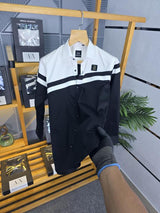 AX SHIRTS WHITE BLACK M466-W