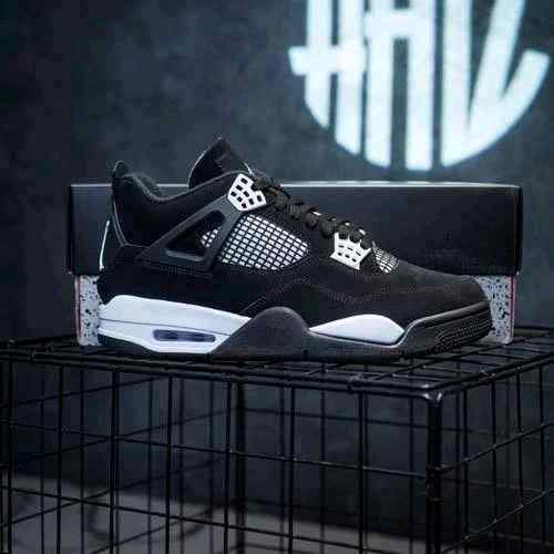 Air Nikee Jordan Retro 4 Thunder Black White Semi UA