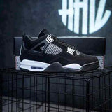 Air Nikee Jordan Retro 4 Thunder Black White Semi UA