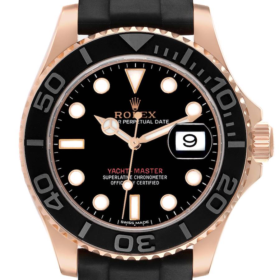 Role_x Yatch Master Rose Gold Oysterflex Black Mint Mens Watch Luxury Edition Premium Quality RoyalWatchStore.in