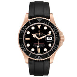 Role_x Yatch Master Rose Gold Oysterflex Black Mint Mens Watch Luxury Edition Premium Quality RoyalWatchStore.in